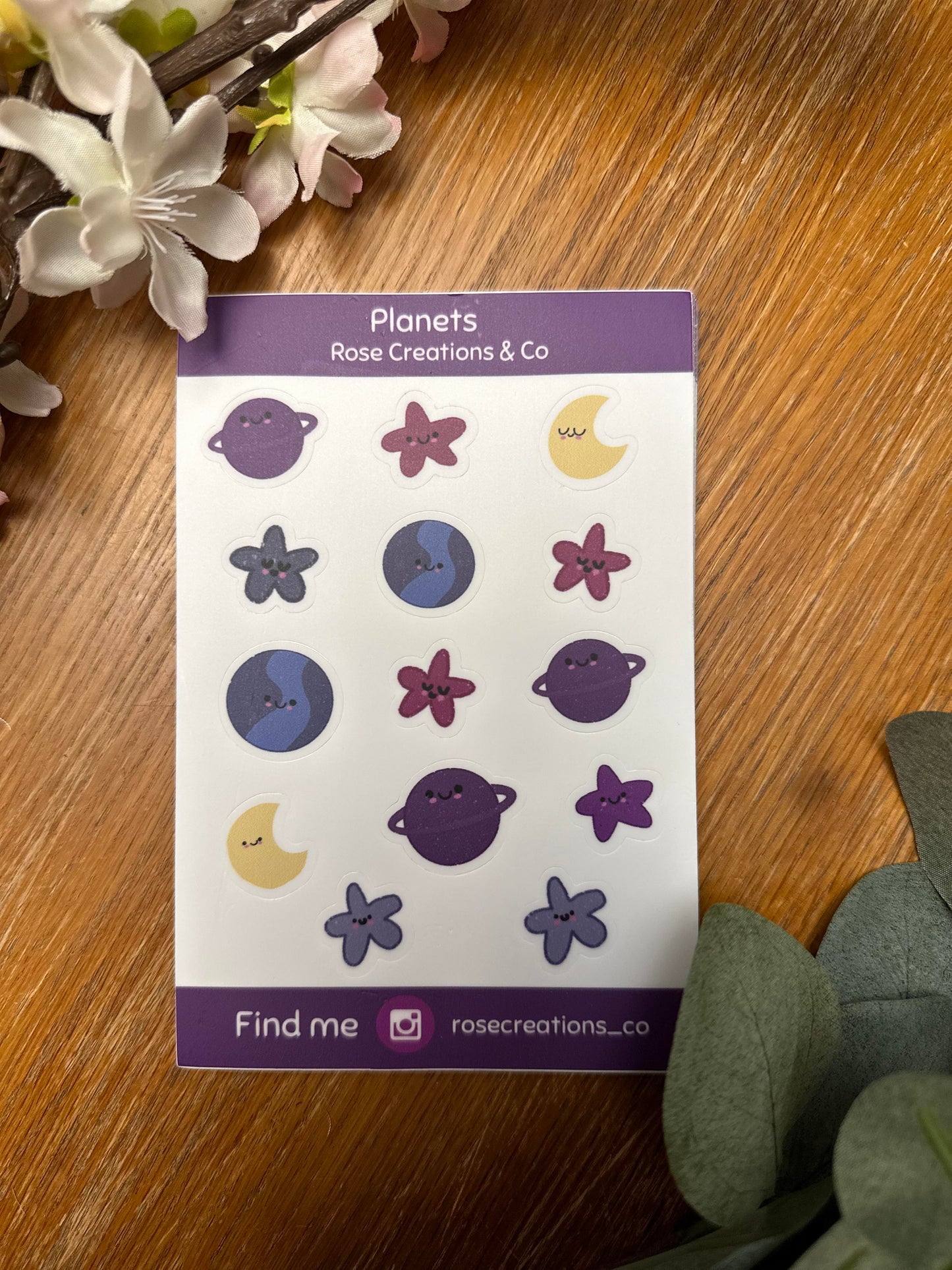 Planets Sticker Sheet / Feuilles De Autocollants Theme Planetes