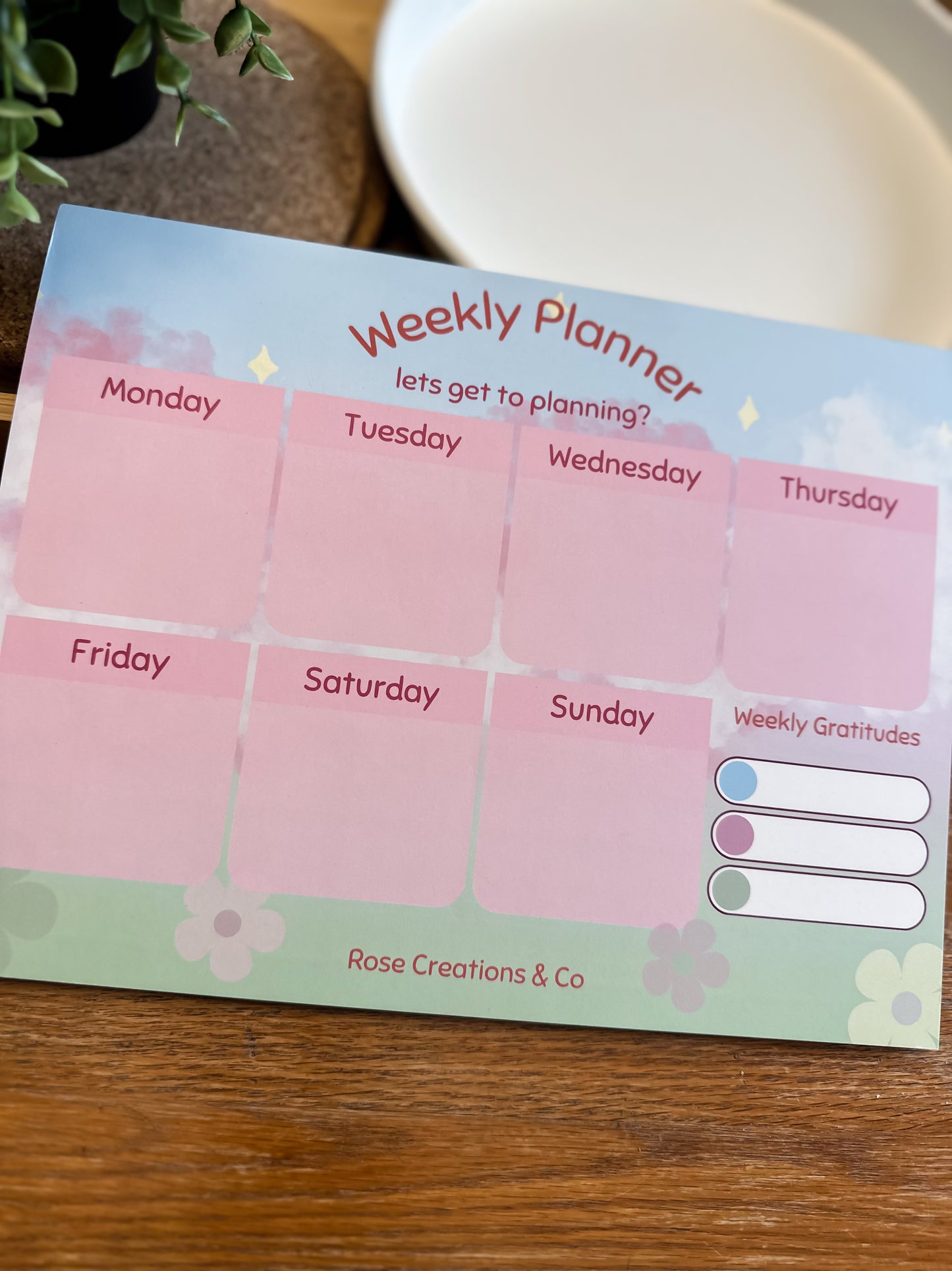 Rose Creations Weekly Planner / Agenda Hebdomadaire Rose Creations